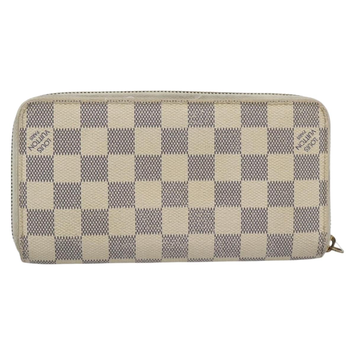 LOUIS VUITTON Damier Azur Zippy Wallet Long Wallet N60019 LV Auth 194639