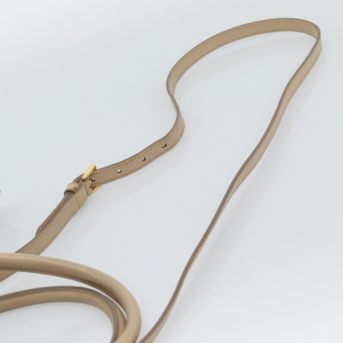 PRADA Galleria Hand Bag Safiano 2way Beige Gold Auth 194655A