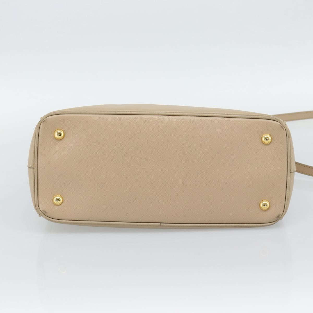 PRADA Galleria Hand Bag Safiano 2way Beige Gold Auth 194655A
