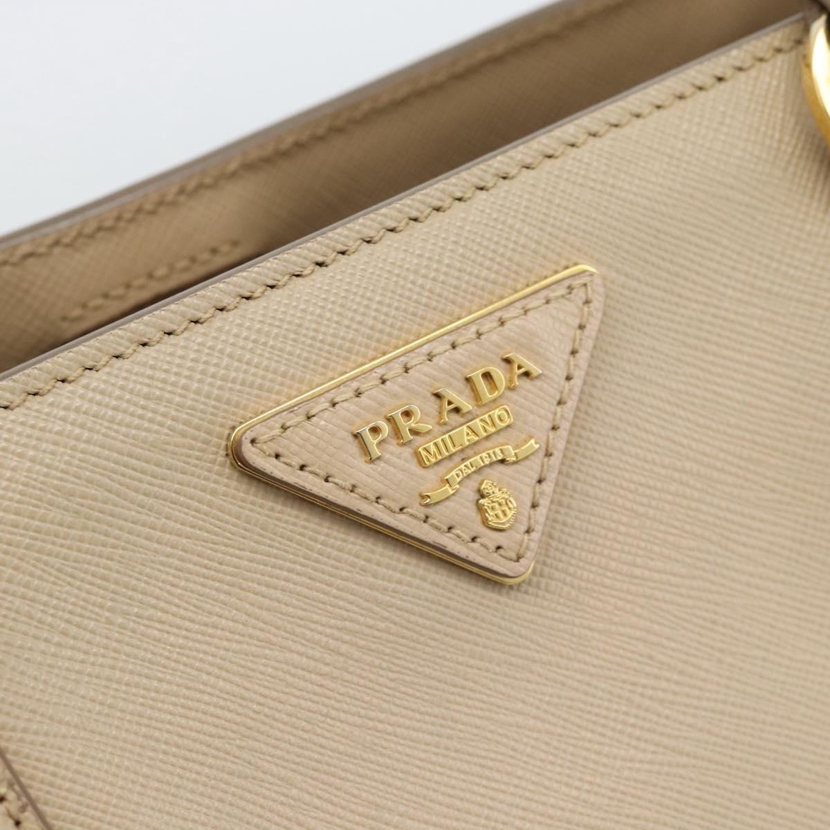 PRADA Galleria Hand Bag Safiano 2way Beige Gold Auth 194655A