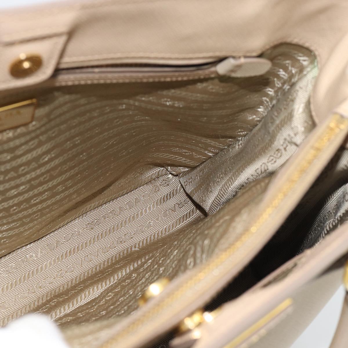 PRADA Galleria Hand Bag Safiano 2way Beige Gold Auth 194655A