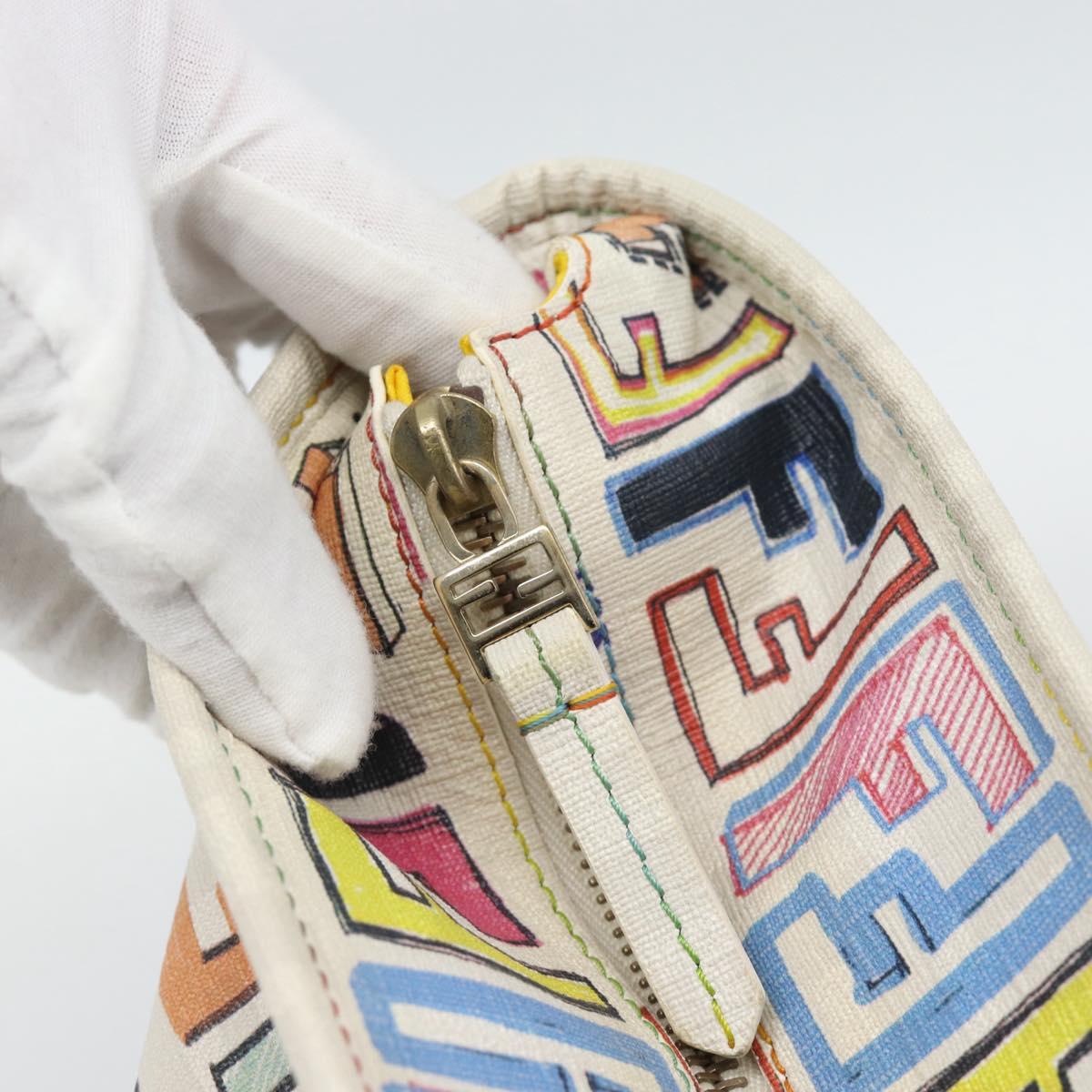 FENDI Zucca Canvas Tote Bag PVC Multicolor Gold Auth 194657V