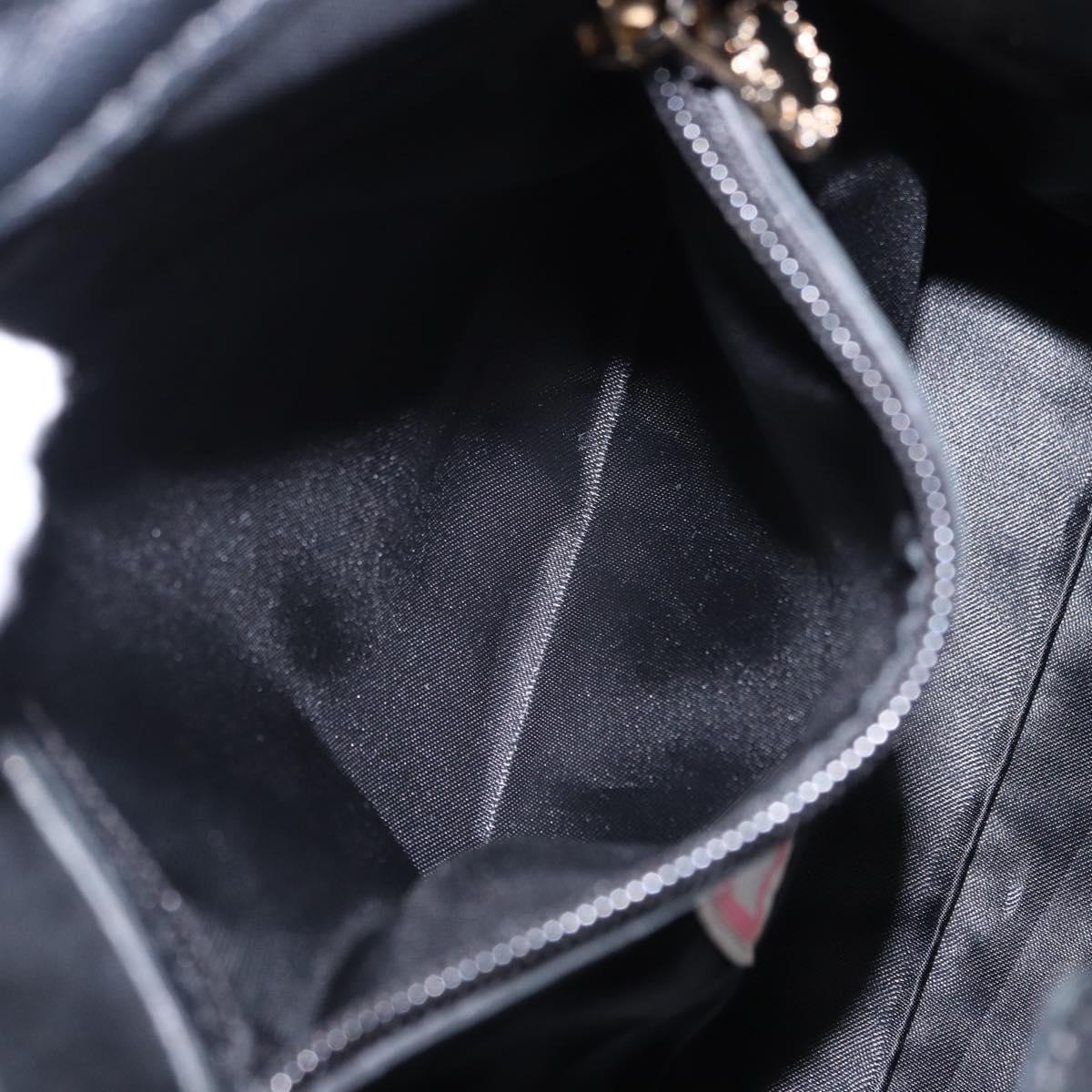 VERSACE Chain Shoulder Bag Leather H&M Collaboration Black Gold Auth 194660A