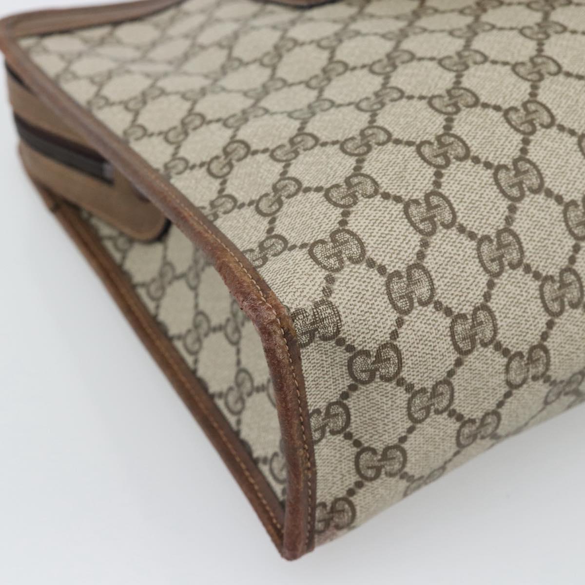 GUCCI GG Supreme Web Sherry Line Hand Bag PVC Beige Gold 002 4083 39 Auth 194663