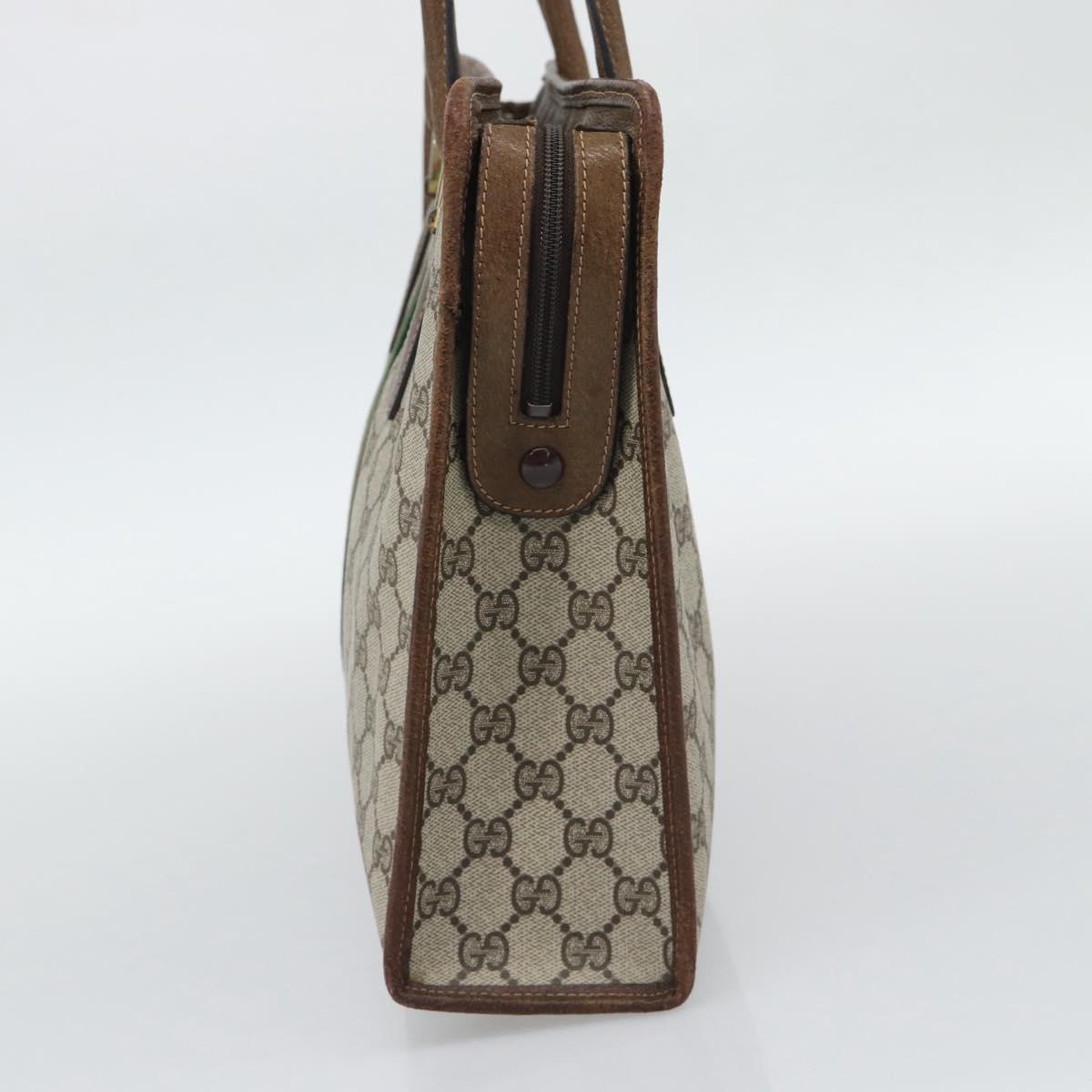 GUCCI GG Supreme Web Sherry Line Hand Bag PVC Beige Gold 002 4083 39 Auth 194663