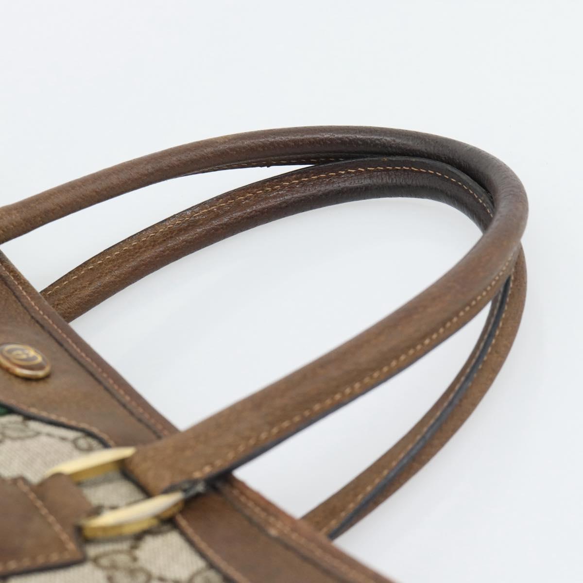 GUCCI GG Supreme Web Sherry Line Hand Bag PVC Beige Gold 002 4083 39 Auth 194663