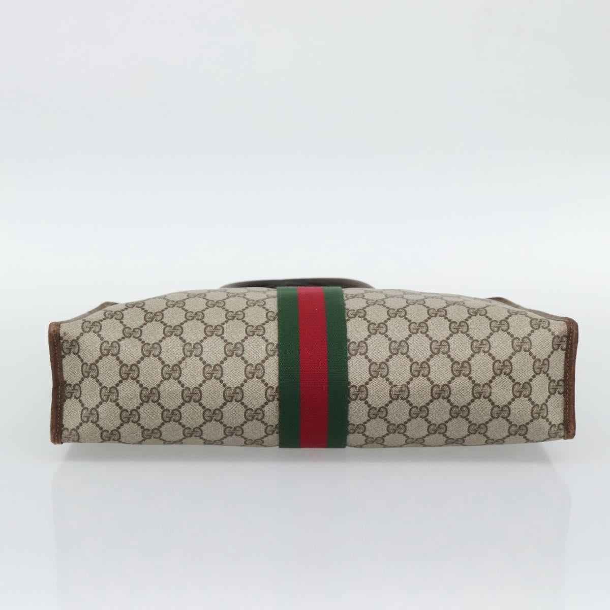 GUCCI GG Supreme Web Sherry Line Hand Bag PVC Beige Gold 002 4083 39 Auth 194663