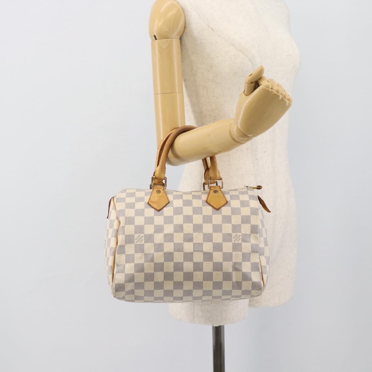 LOUIS VUITTON Damier Azur Speedy 25 Hand Bag N41534 LV Auth 194664