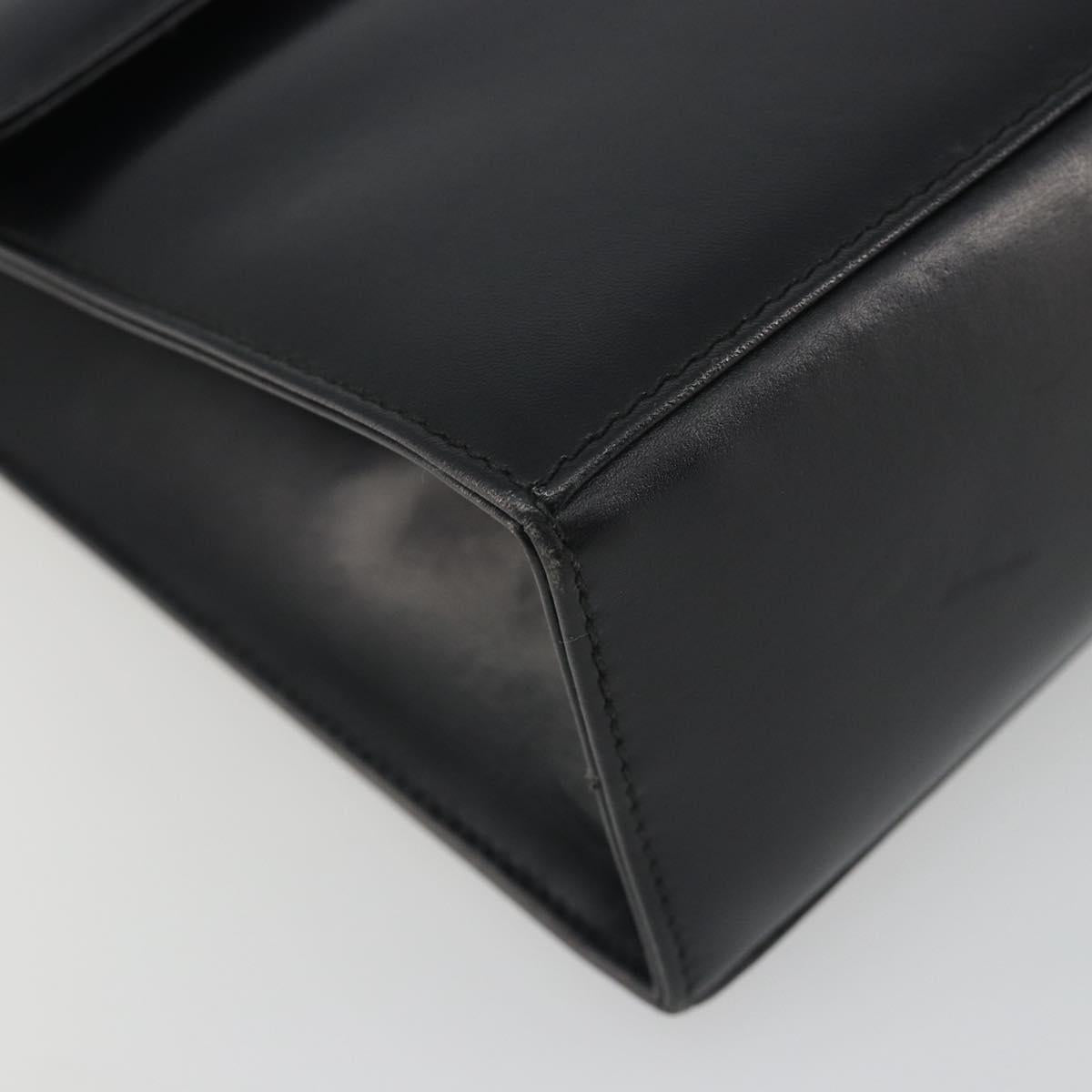 Salvatore Ferragamo Gancini Shoulder Bag Leather Black Gold Auth 194666