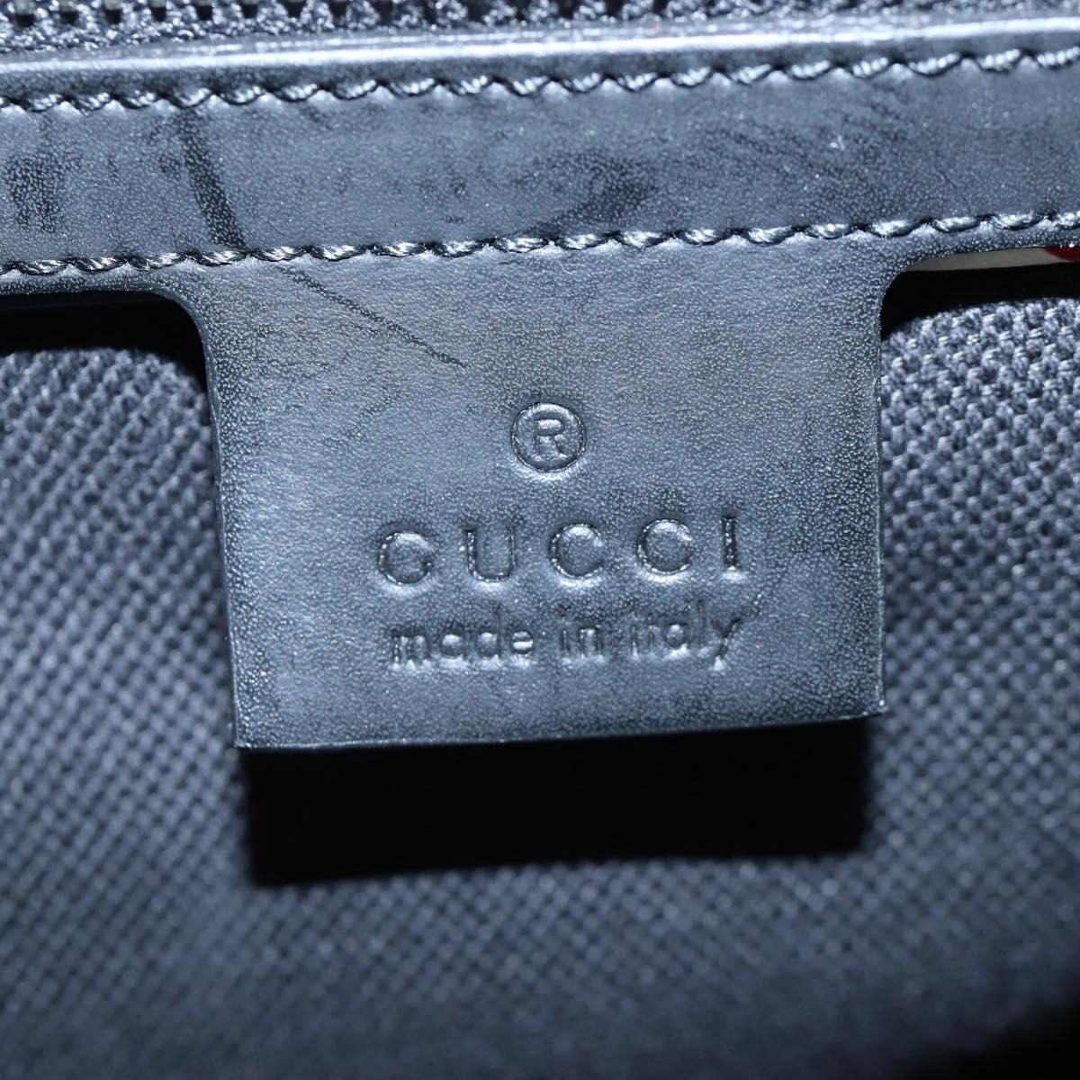 GUCCI GG Supreme Boston Bag PVC 2way Black Silver 474131 Auth 194667M