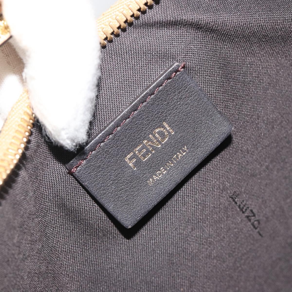 FENDI Shoulder Bag Leather Gold Auth 194668SAV