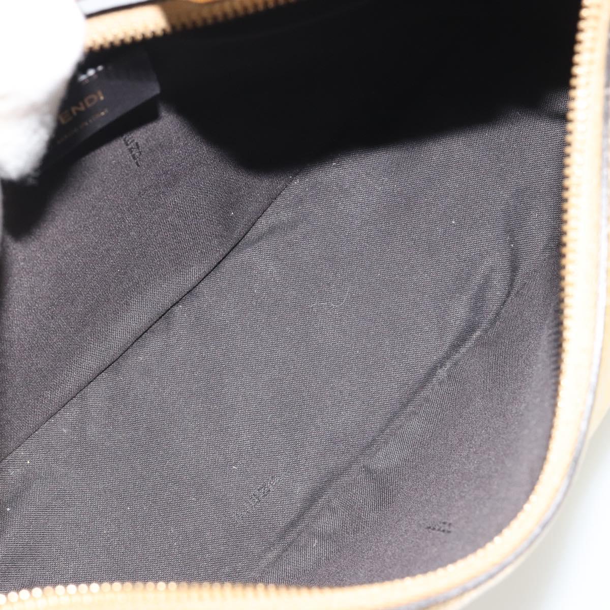 FENDI Shoulder Bag Leather Gold Auth 194668SAV