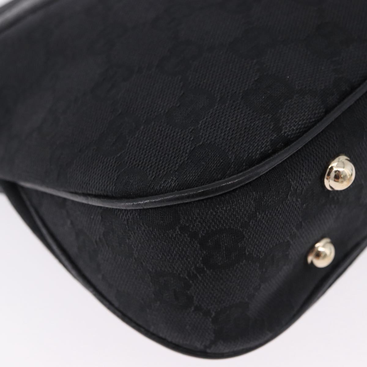 GUCCI Bamboo Shoulder Bag Leather Black Gold 137378 Auth 194670V