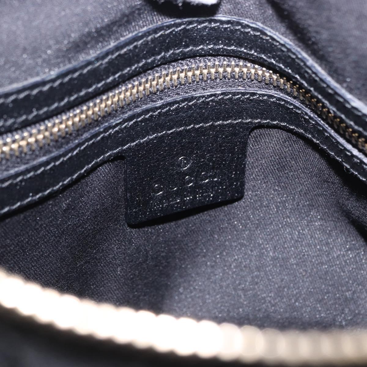 GUCCI Bamboo Shoulder Bag Leather Black Gold 137378 Auth 194670V