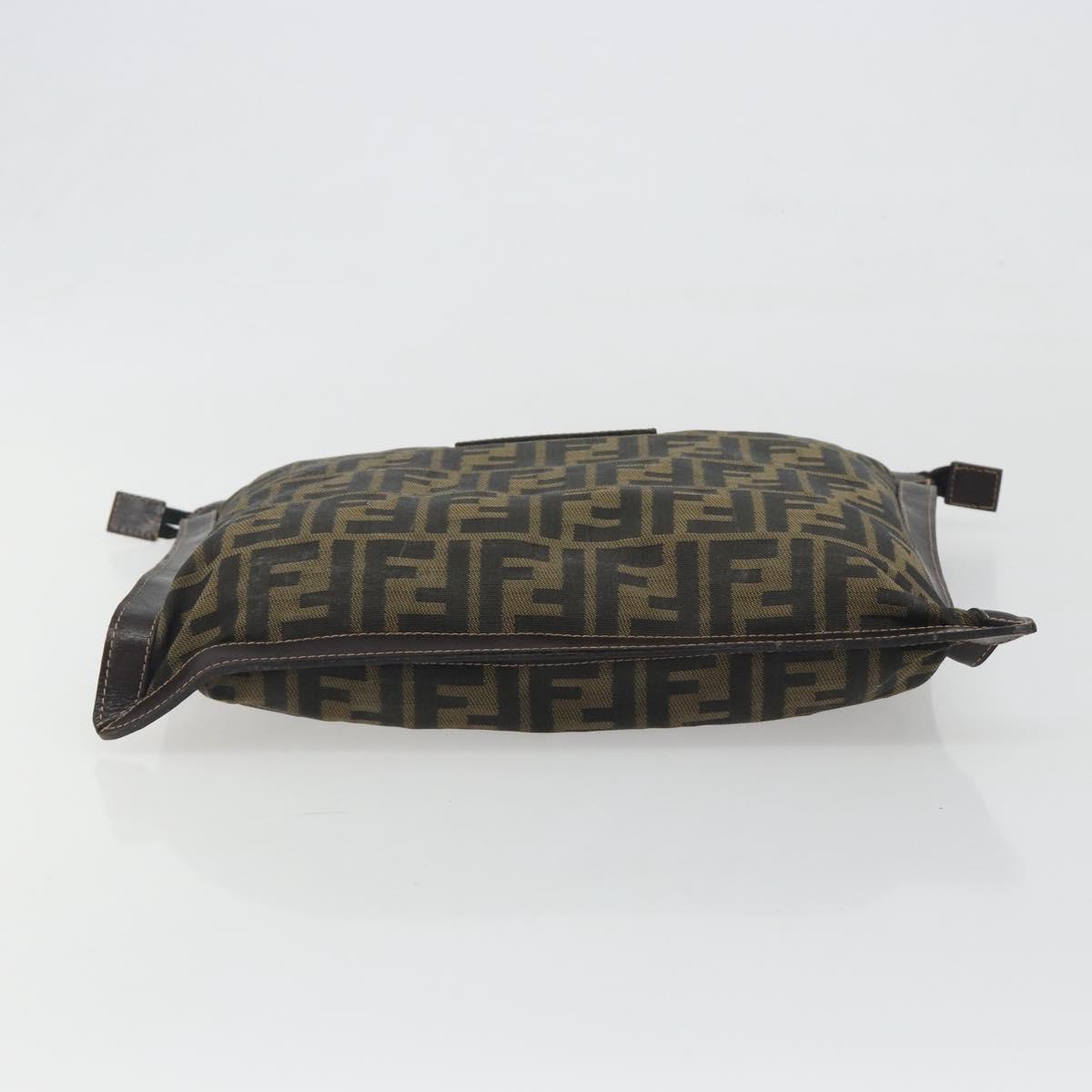 FENDI Zucca Canvas Clutch Bag Black Brown Auth 194673