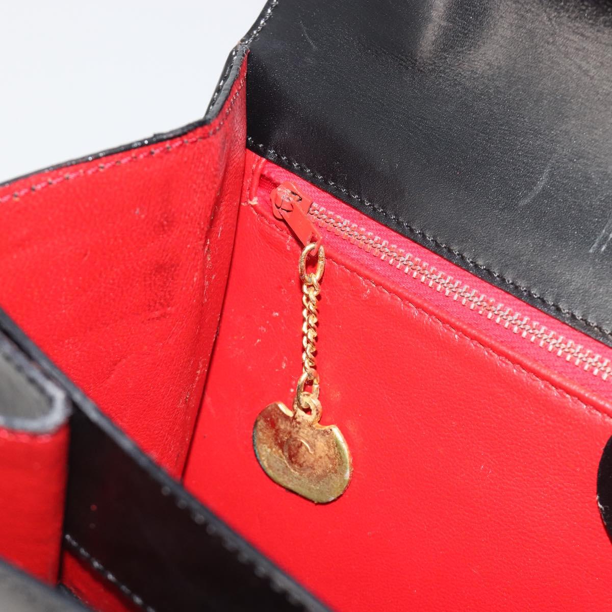 CELINE Hand Bag Leather Black Gold Auth 194674A