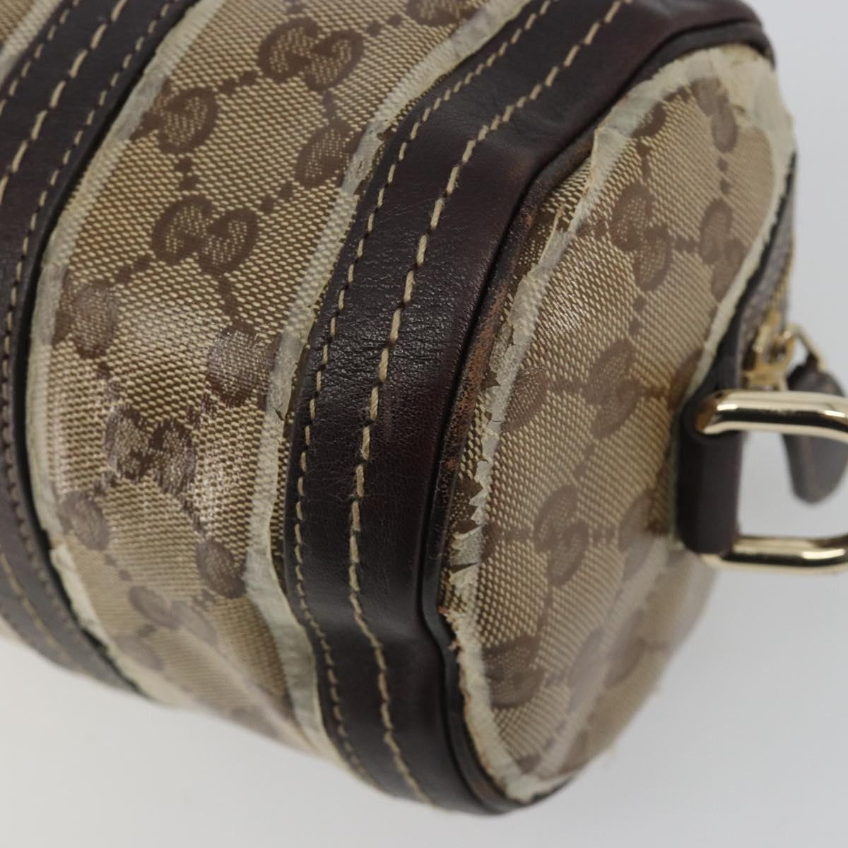 GUCCI GG Crystal Duchessa Boston Bag Coated Canvas Beige Gold 181485 Auth 194676