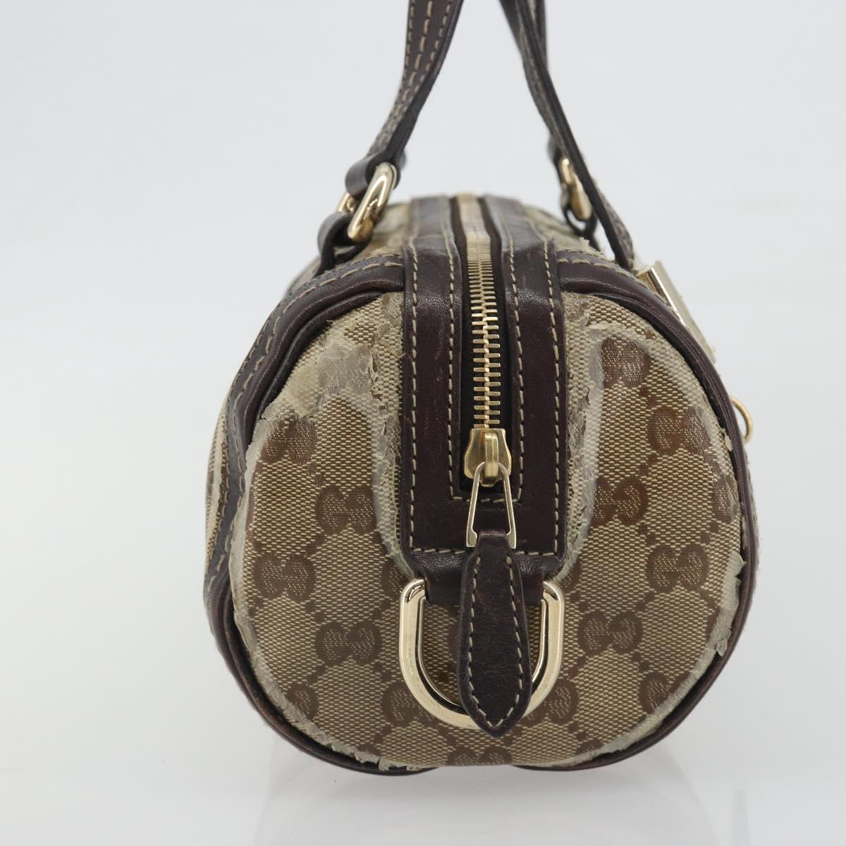 GUCCI GG Crystal Duchessa Boston Bag Coated Canvas Beige Gold 181485 Auth 194676