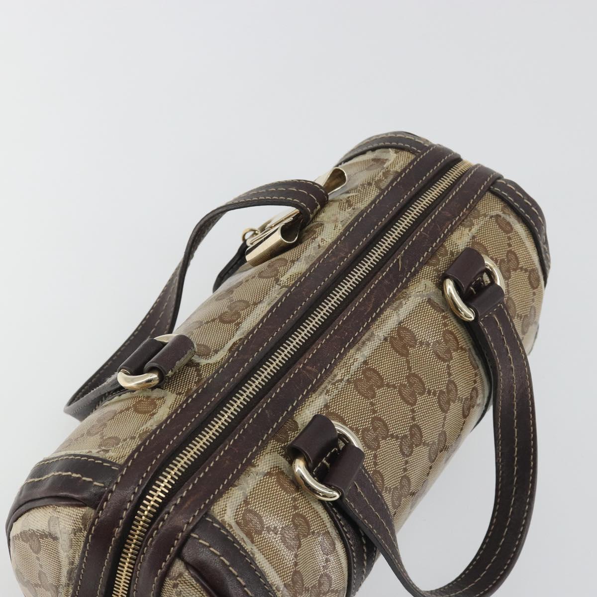 GUCCI GG Crystal Duchessa Boston Bag Coated Canvas Beige Gold 181485 Auth 194676