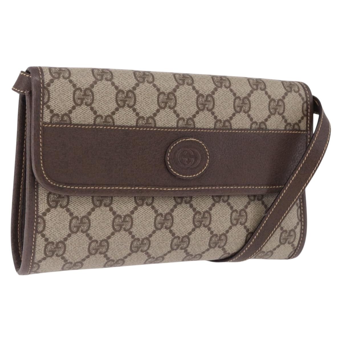 GUCCI GG Supreme Shoulder Bag PVC Beige Gold 004 89 0265 Auth 194677
