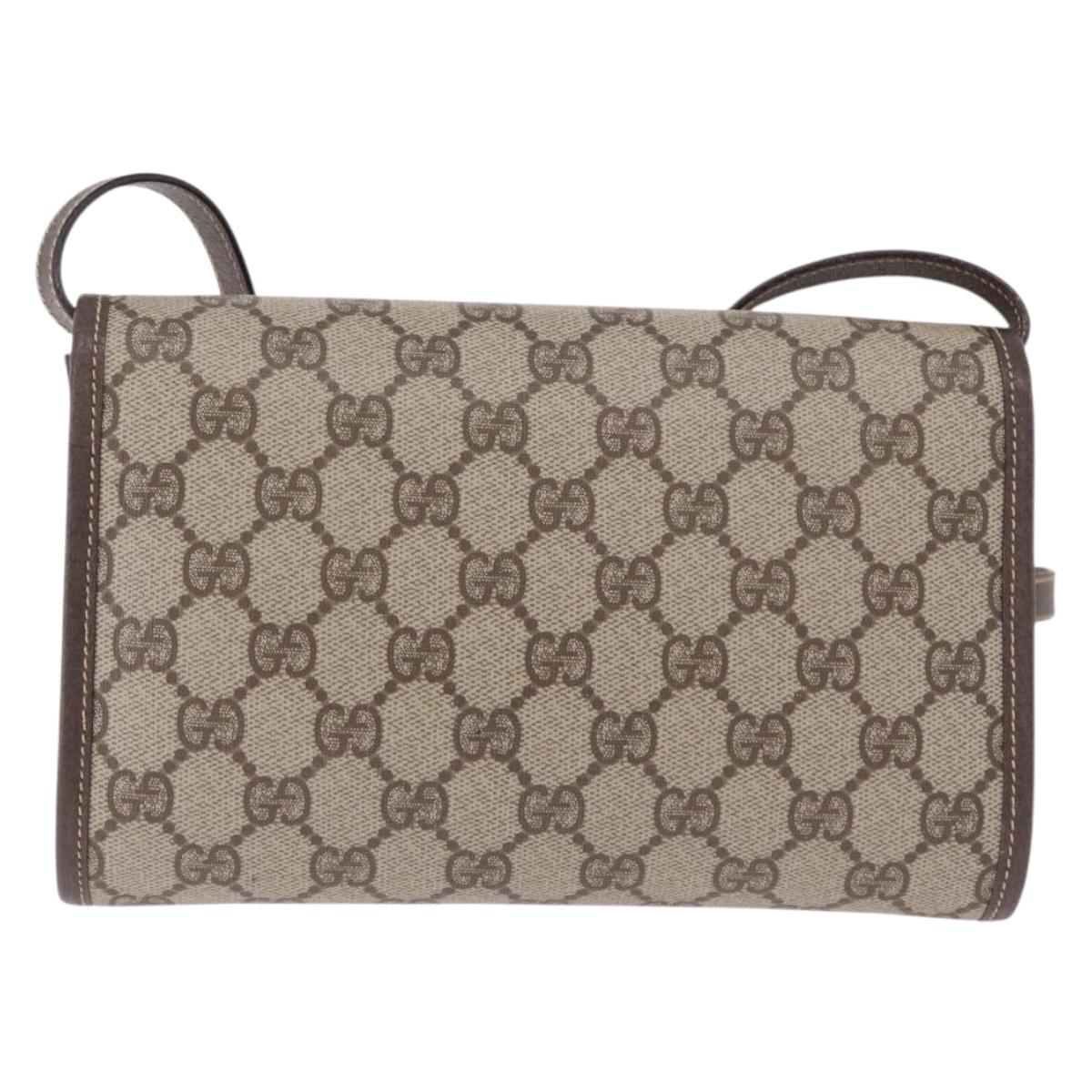 GUCCI GG Supreme Shoulder Bag PVC Beige Gold 004 89 0265 Auth 194677
