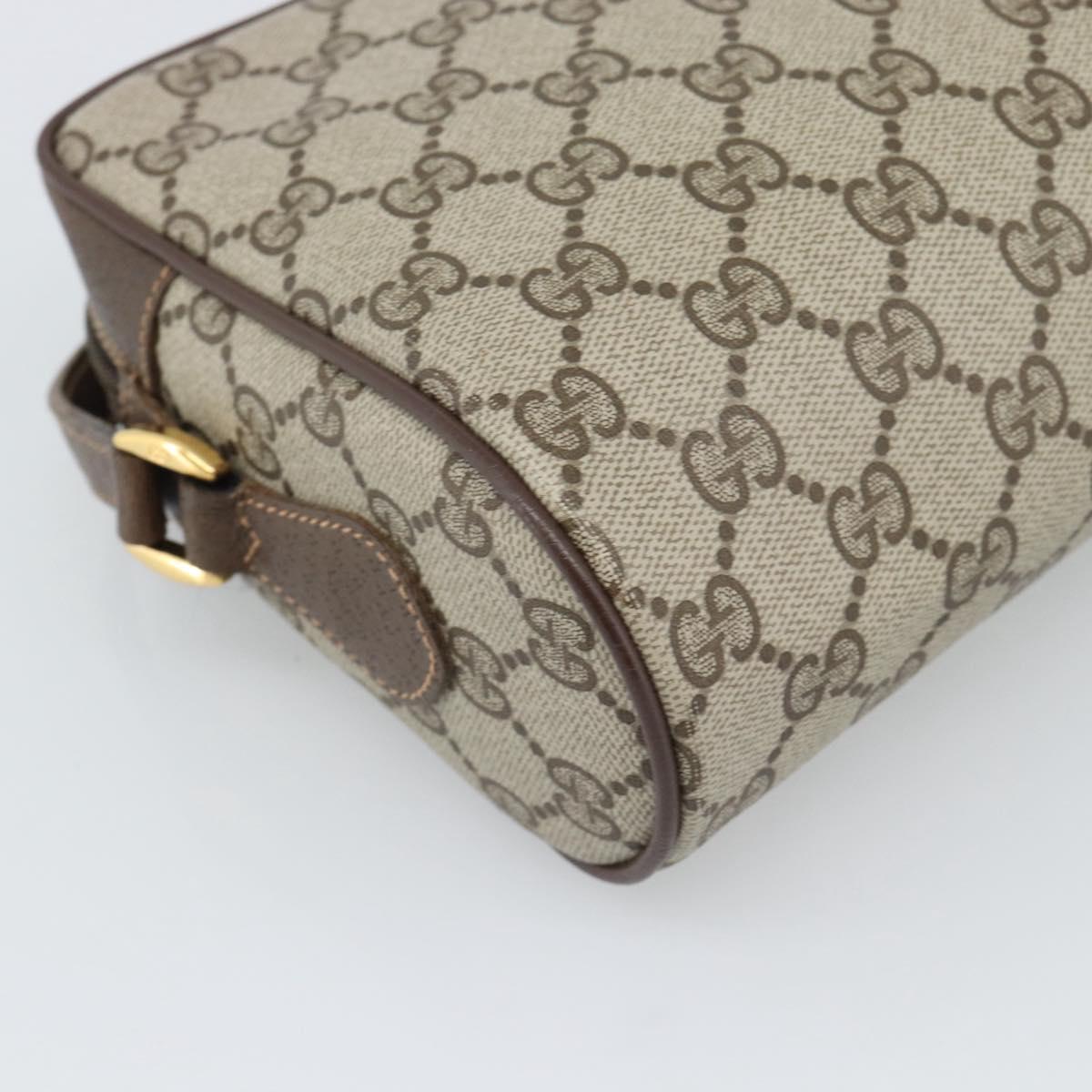 GUCCI GG Supreme Web Sherry Line Bag PVC Beige Gold 119 02 087 Auth 194683