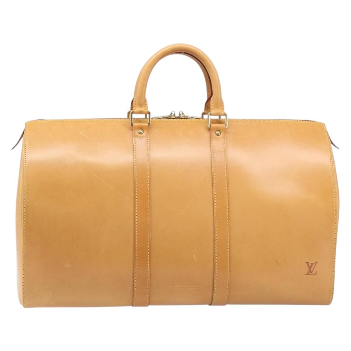LOUIS VUITTON Nomad Keepall 45 Boston Bag Beige LV Auth 194685V
