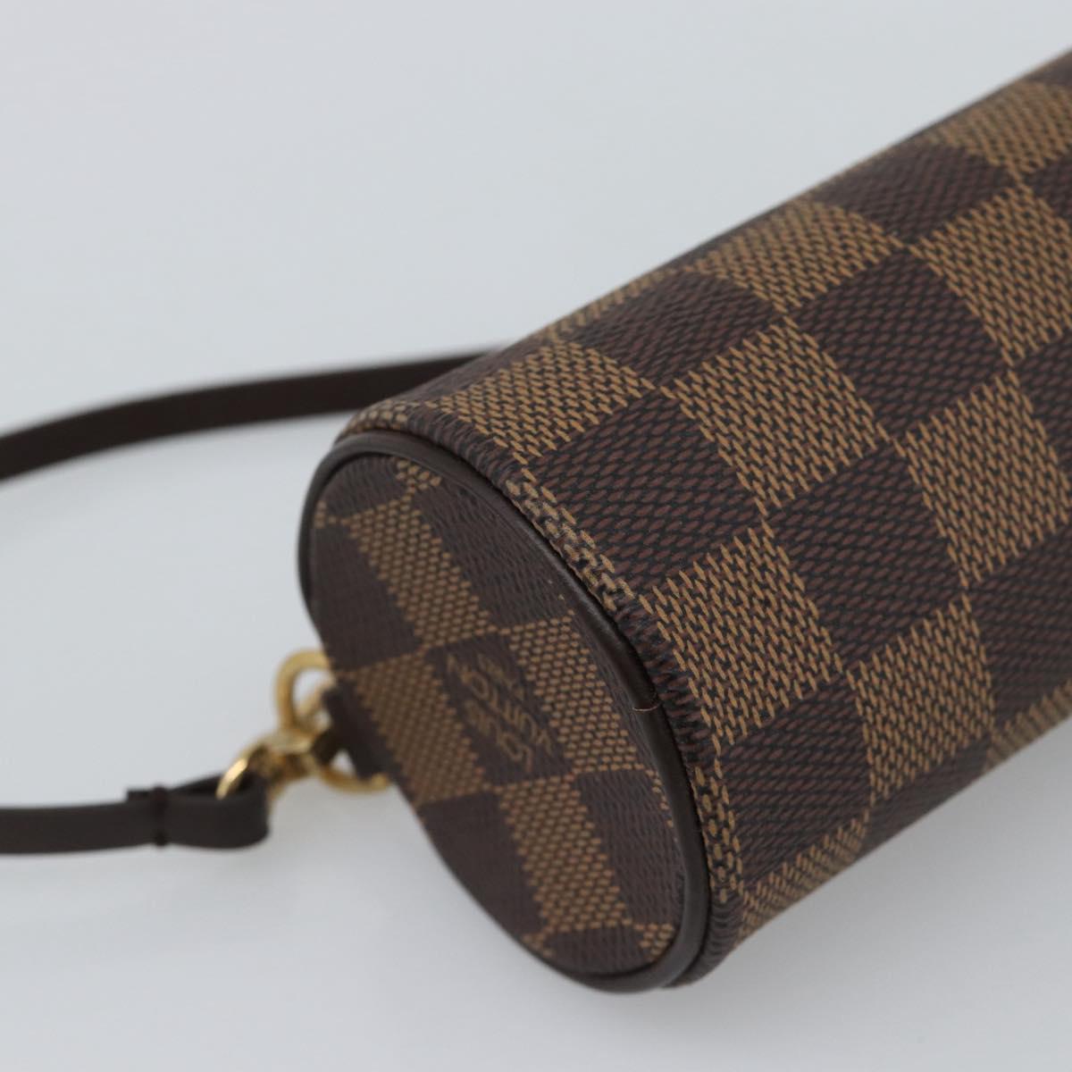 LOUIS VUITTON Damier Ebene Papillon Pouch LV Auth 194694V