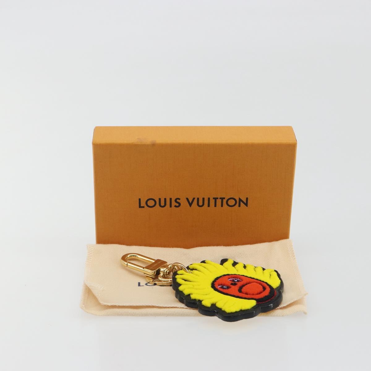 LOUIS VUITTON Porte Cles Face Leather Bag Charm LVxYK Yellow M01130 Auth 194698M
