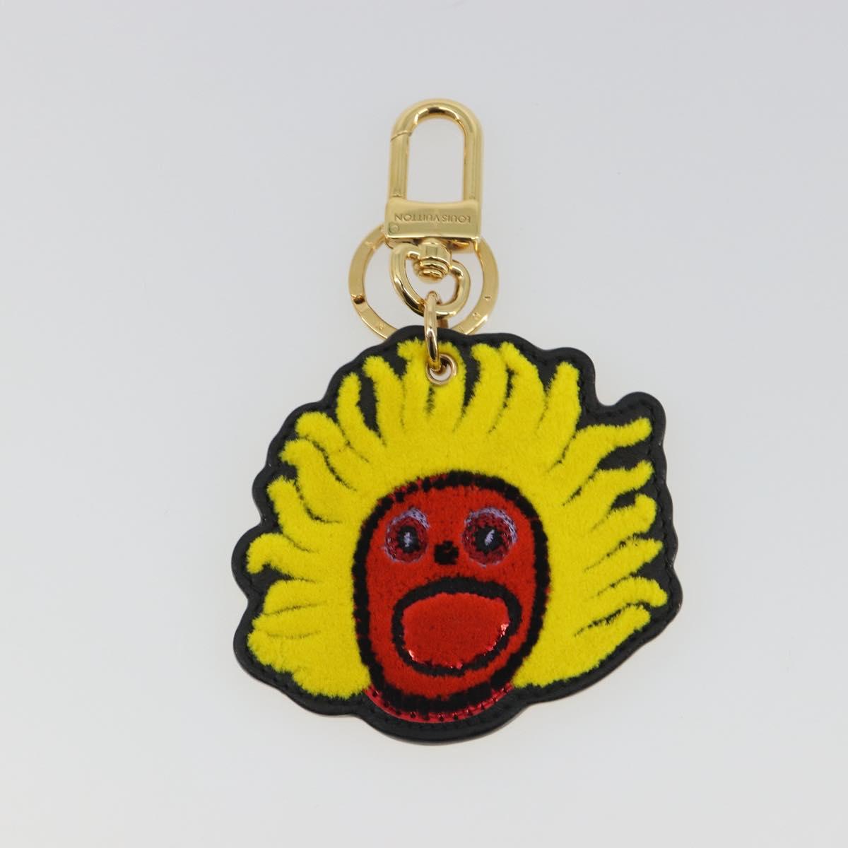 LOUIS VUITTON Porte Cles Face Leather Bag Charm LVxYK Yellow M01130 Auth 194698M