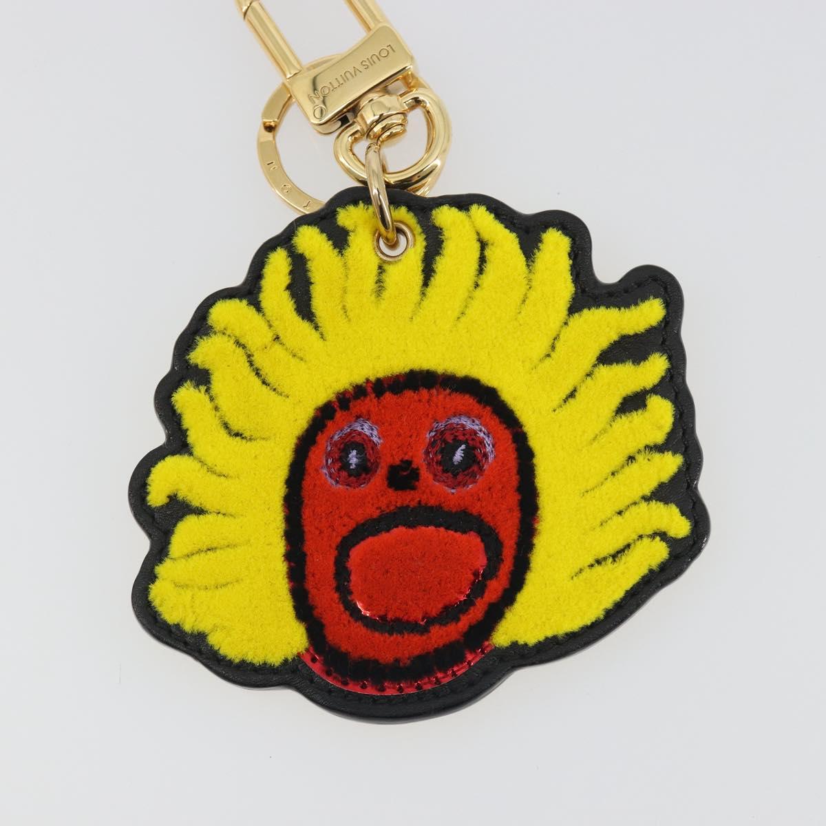 LOUIS VUITTON Porte Cles Face Leather Bag Charm LVxYK Yellow M01130 Auth 194698M