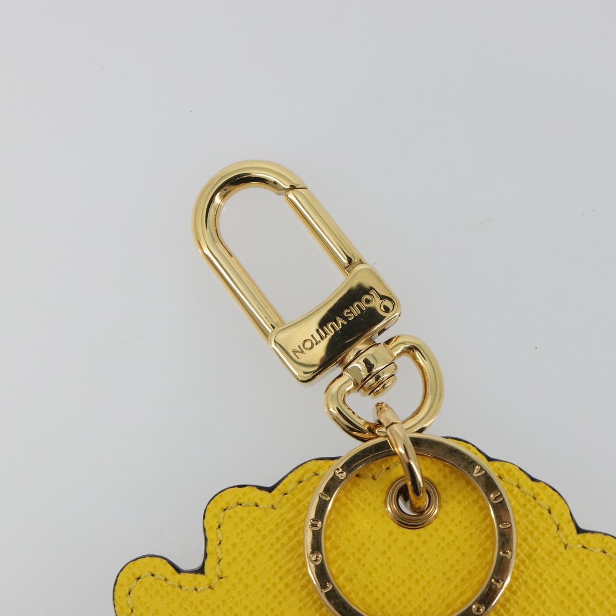 LOUIS VUITTON Porte Cles Face Leather Bag Charm LVxYK Yellow M01130 Auth 194698M