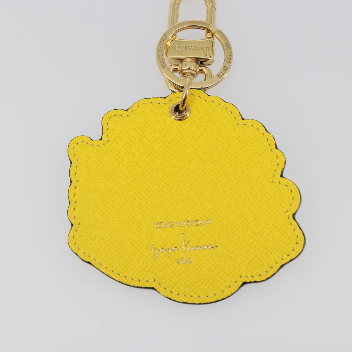 LOUIS VUITTON Porte Cles Face Leather Bag Charm LVxYK Yellow M01130 Auth 194698M