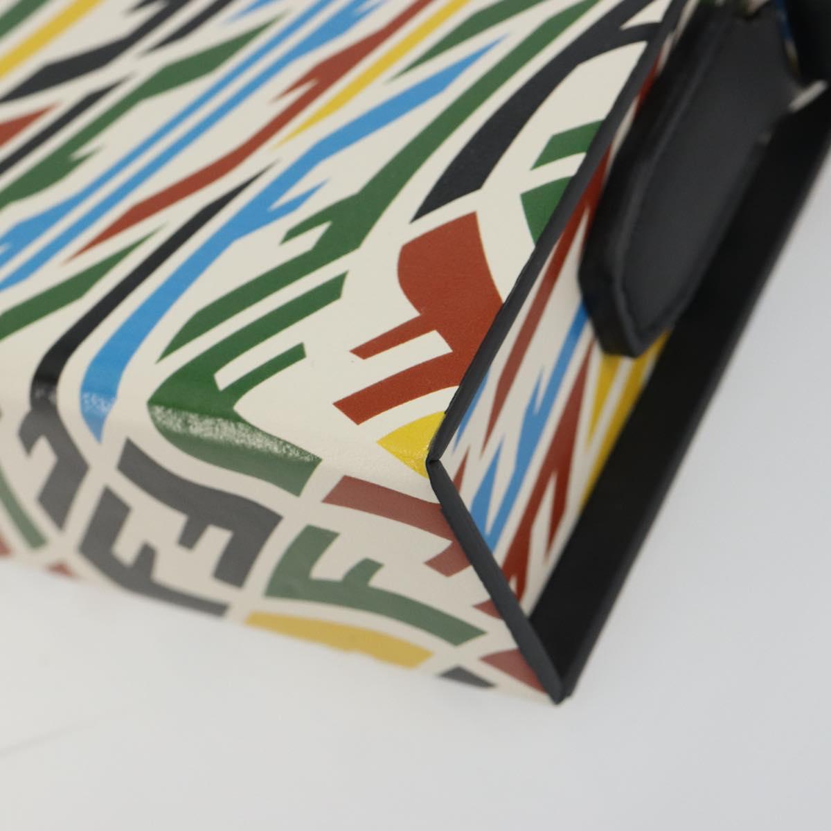 FENDI Zucca Canvas Vertigo Shoulder Bag PVC Multicolor Silver Auth 194700M