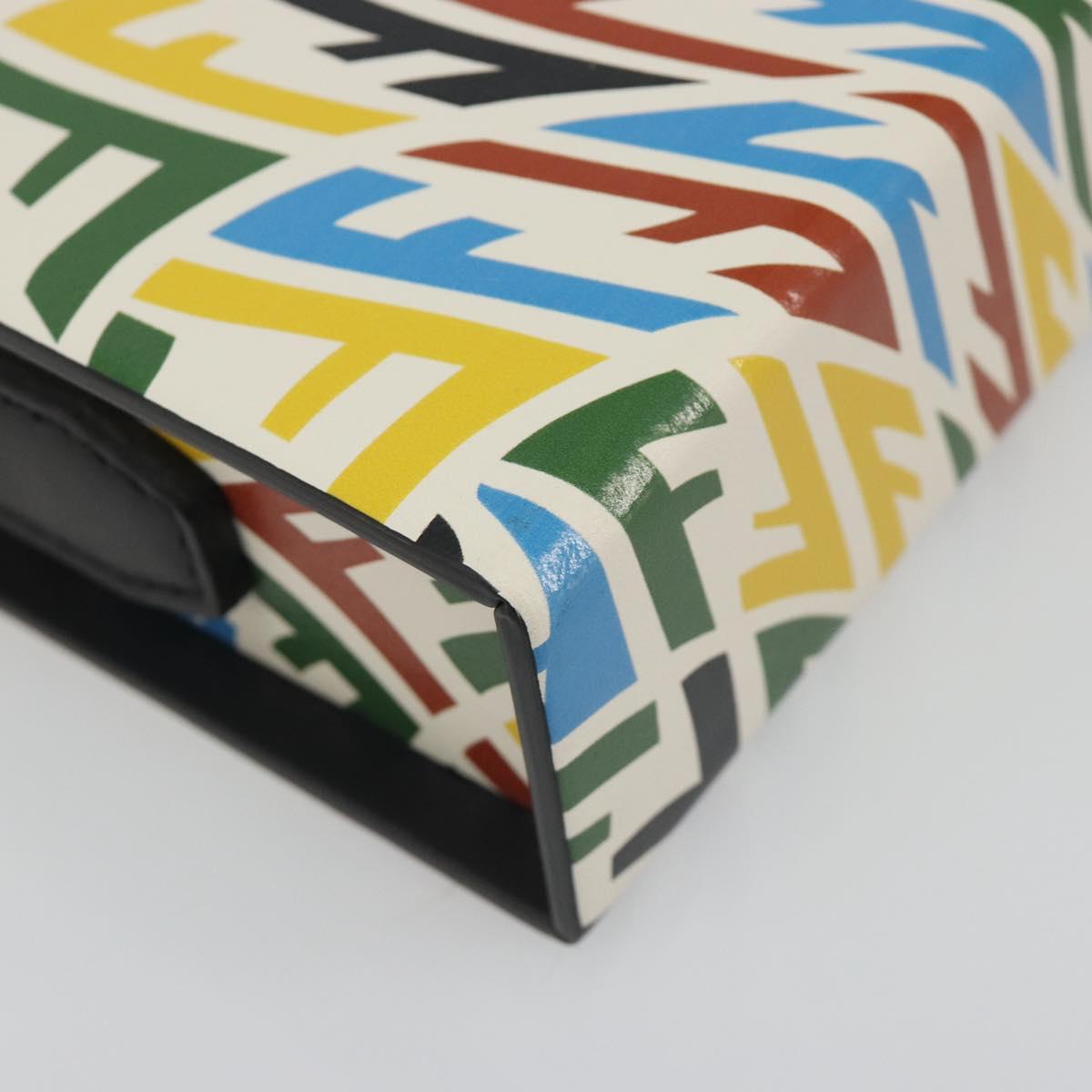 FENDI Zucca Canvas Vertigo Shoulder Bag PVC Multicolor Silver Auth 194700M