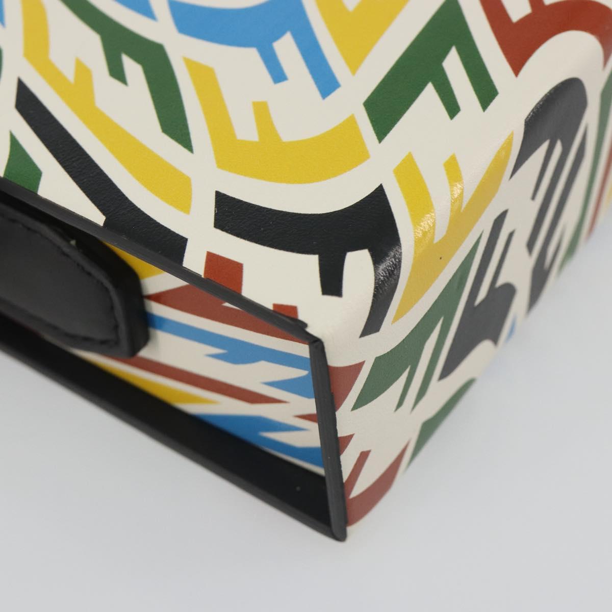 FENDI Zucca Canvas Vertigo Shoulder Bag PVC Multicolor Silver Auth 194700M