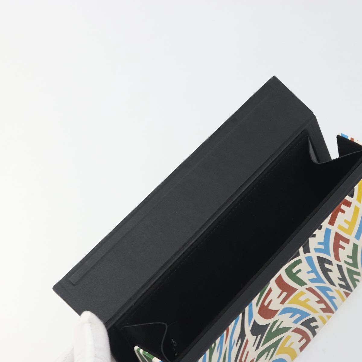 FENDI Zucca Canvas Vertigo Shoulder Bag PVC Multicolor Silver Auth 194700M