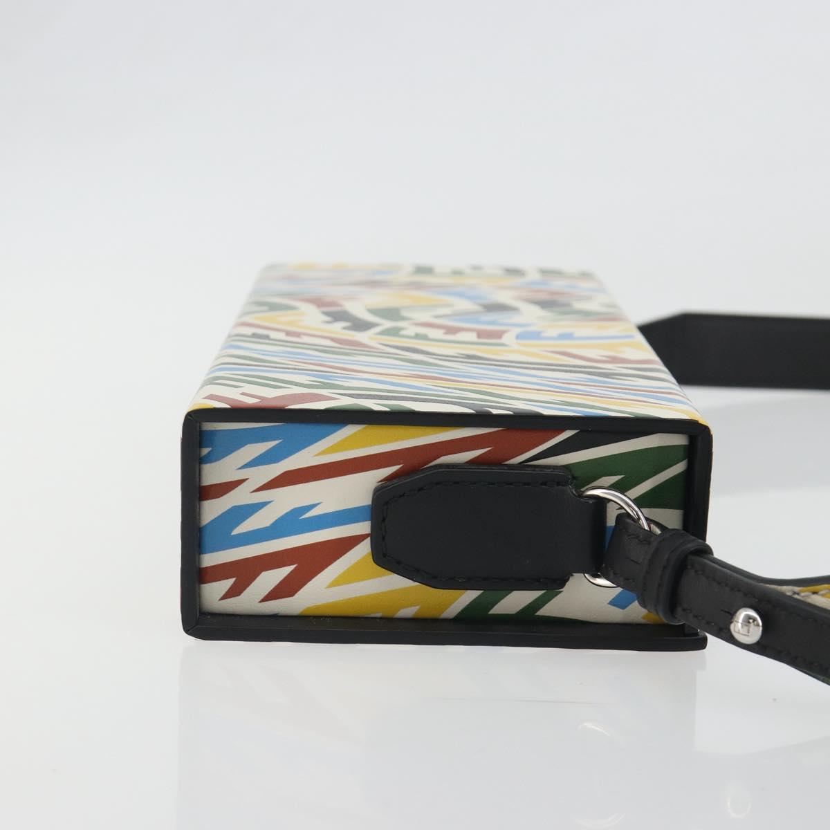 FENDI Zucca Canvas Vertigo Shoulder Bag PVC Multicolor Silver Auth 194700M