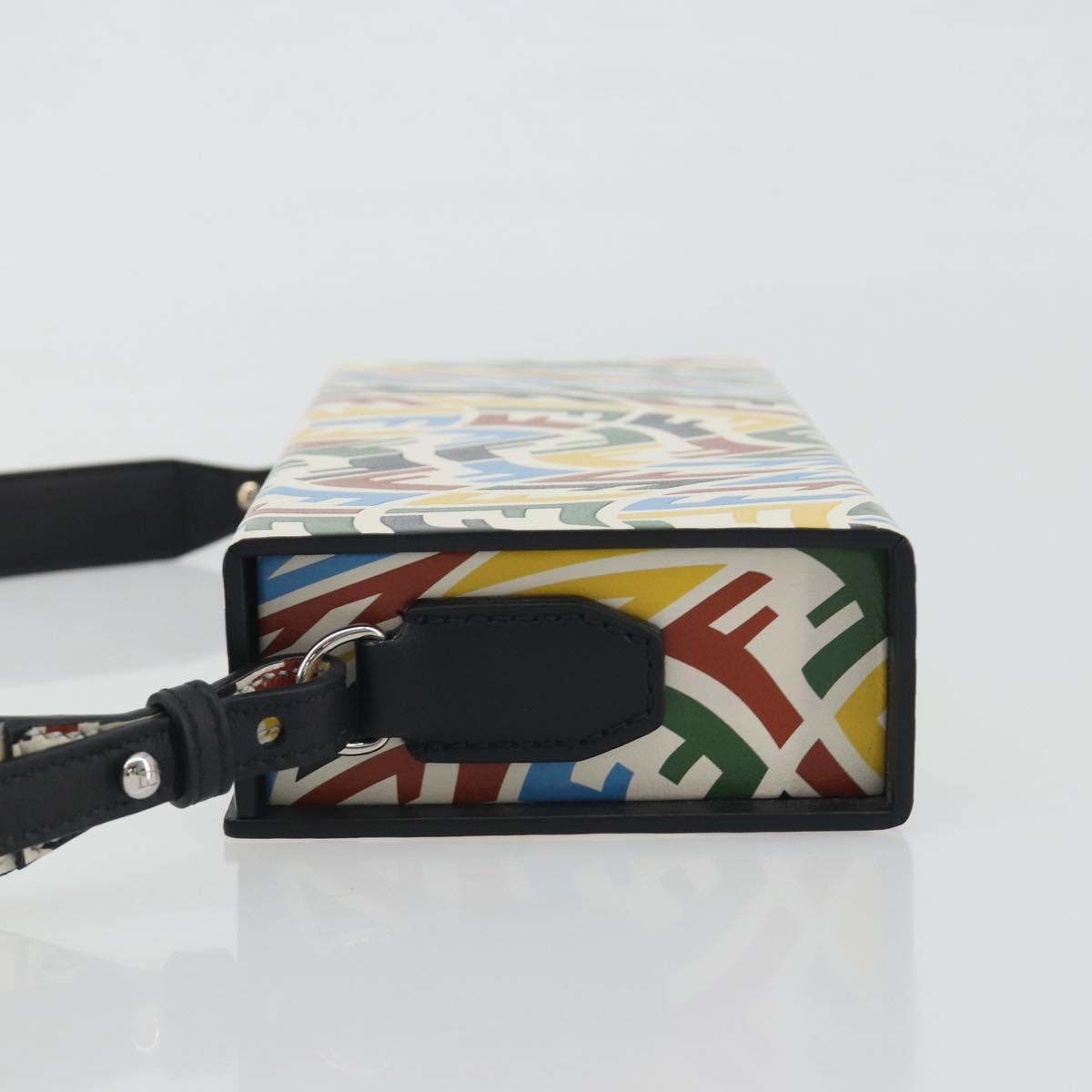 FENDI Zucca Canvas Vertigo Shoulder Bag PVC Multicolor Silver Auth 194700M