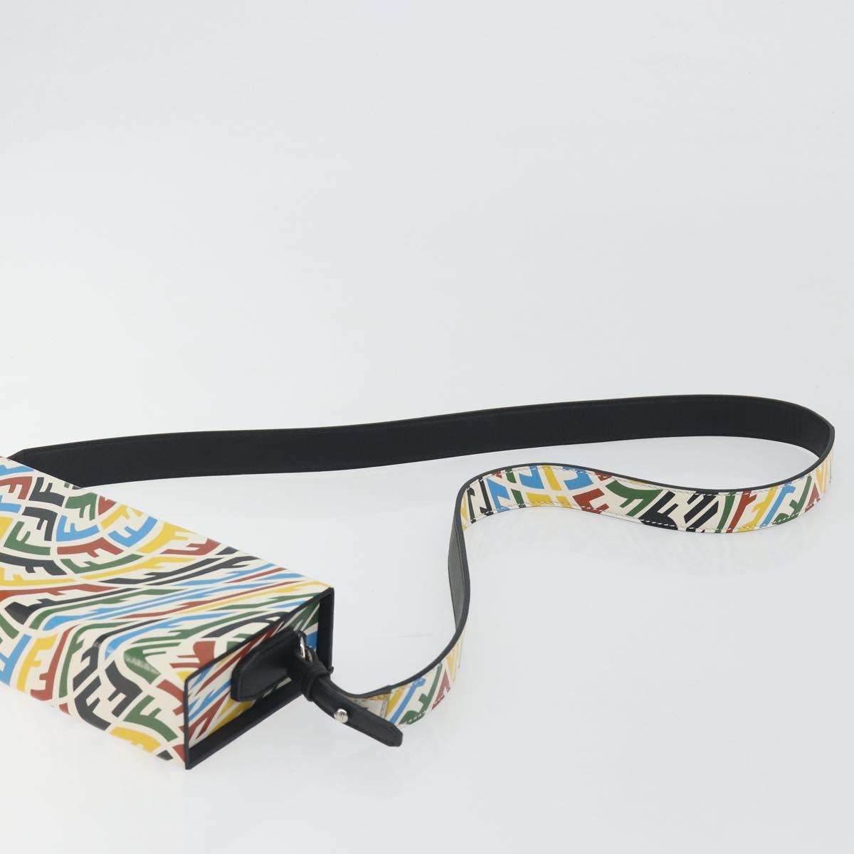 FENDI Zucca Canvas Vertigo Shoulder Bag PVC Multicolor Silver Auth 194700M