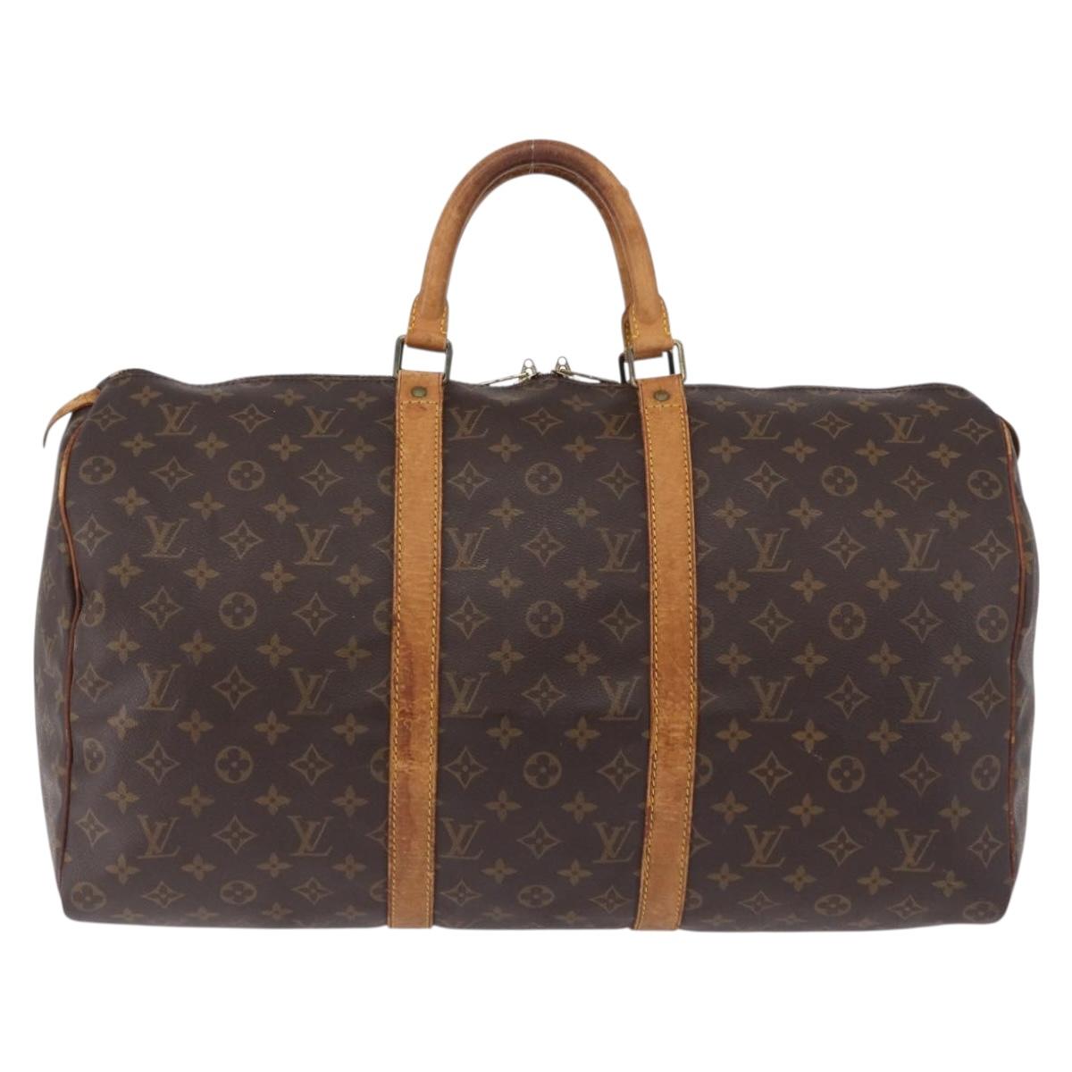 LOUIS VUITTON Monogram Keepall 55 Boston Bag M41424 LV Auth 194701