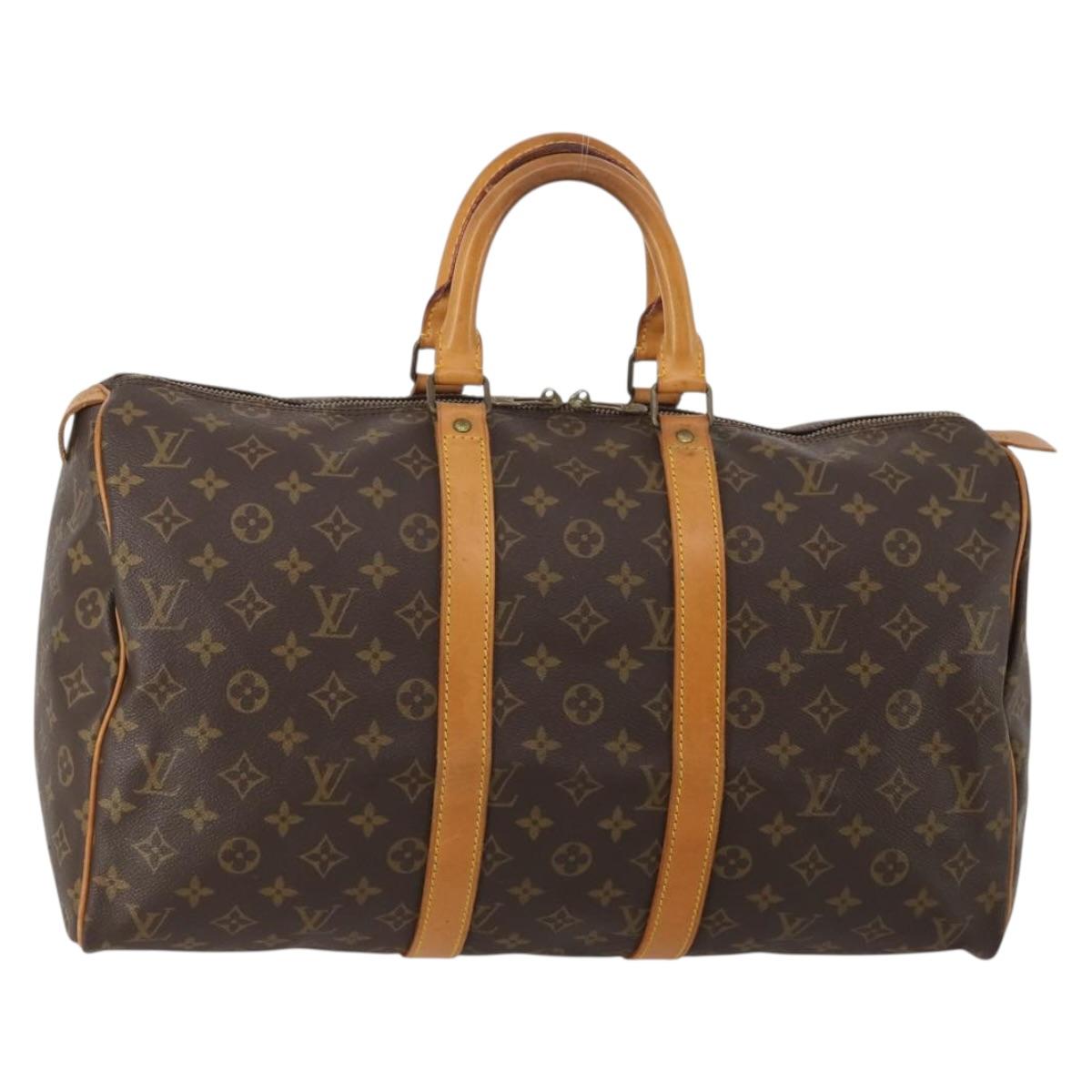 LOUIS VUITTON Monogram Keepall 45 Boston Bag M41428 LV Auth 194702V