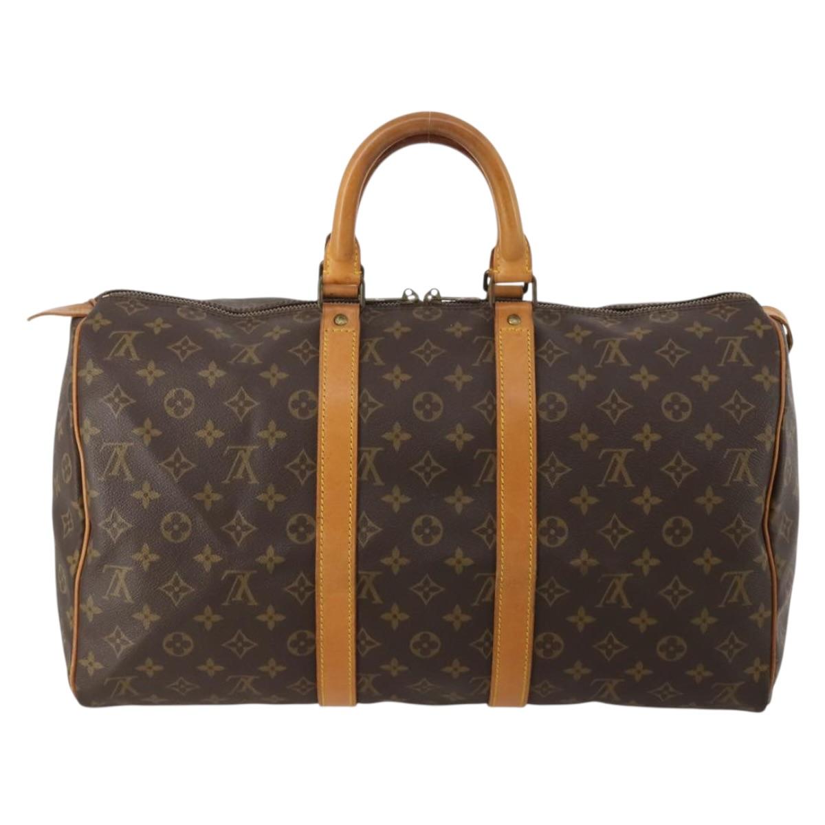 LOUIS VUITTON Monogram Keepall 45 Boston Bag M41428 LV Auth 194702V