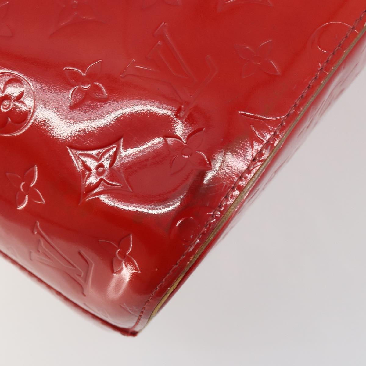 LOUIS VUITTON Monogram Vernis Houston Hand Bag Rouge M91092 LV Auth 194707