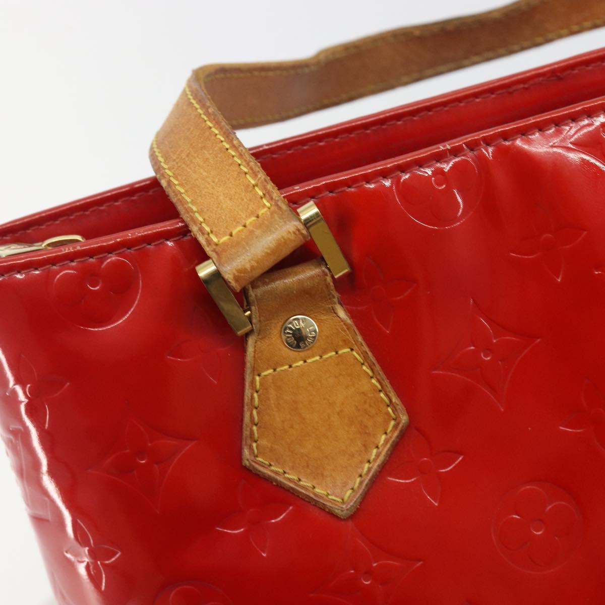 LOUIS VUITTON Monogram Vernis Houston Hand Bag Rouge M91092 LV Auth 194707