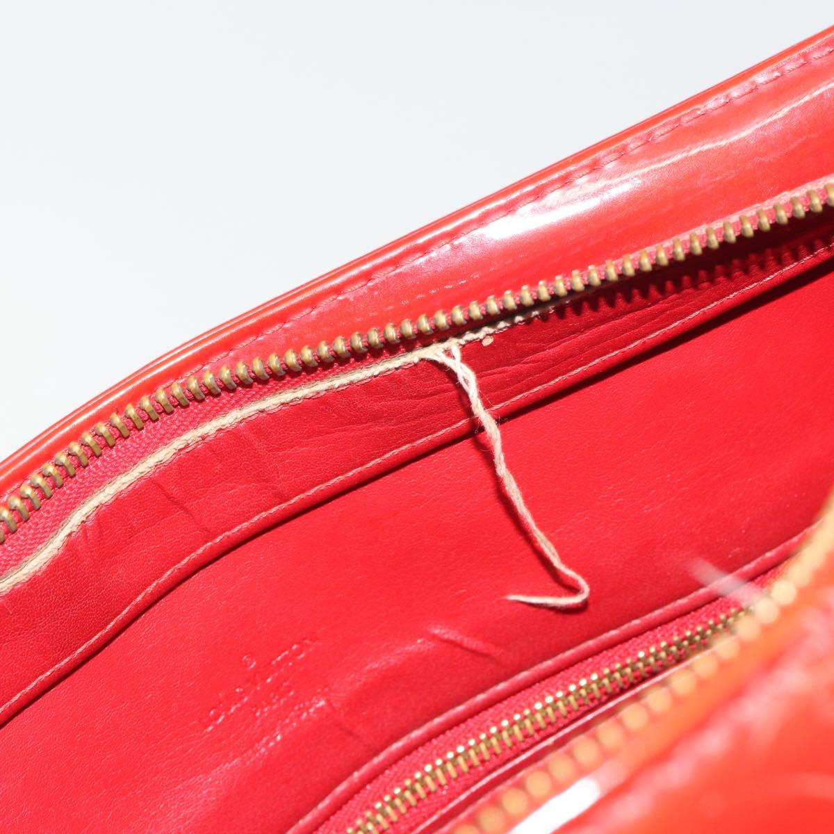 LOUIS VUITTON Monogram Vernis Houston Hand Bag Rouge M91092 LV Auth 194707