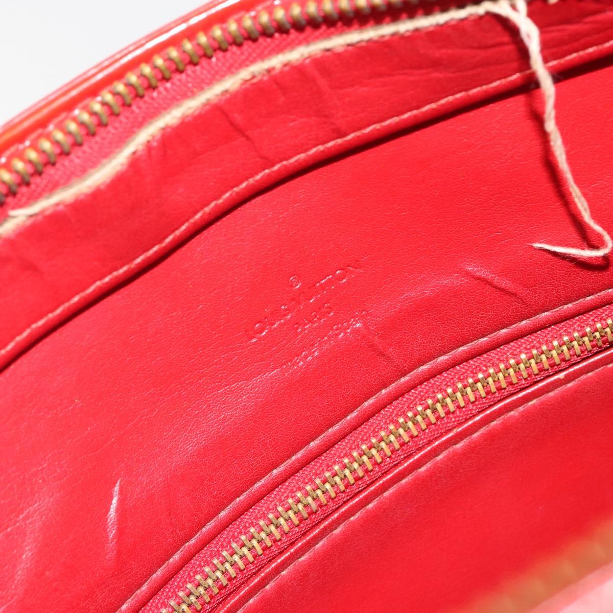 LOUIS VUITTON Monogram Vernis Houston Hand Bag Rouge M91092 LV Auth 194707