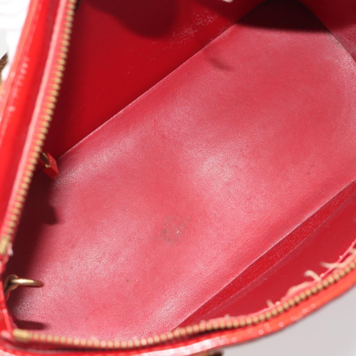 LOUIS VUITTON Monogram Vernis Houston Hand Bag Rouge M91092 LV Auth 194707