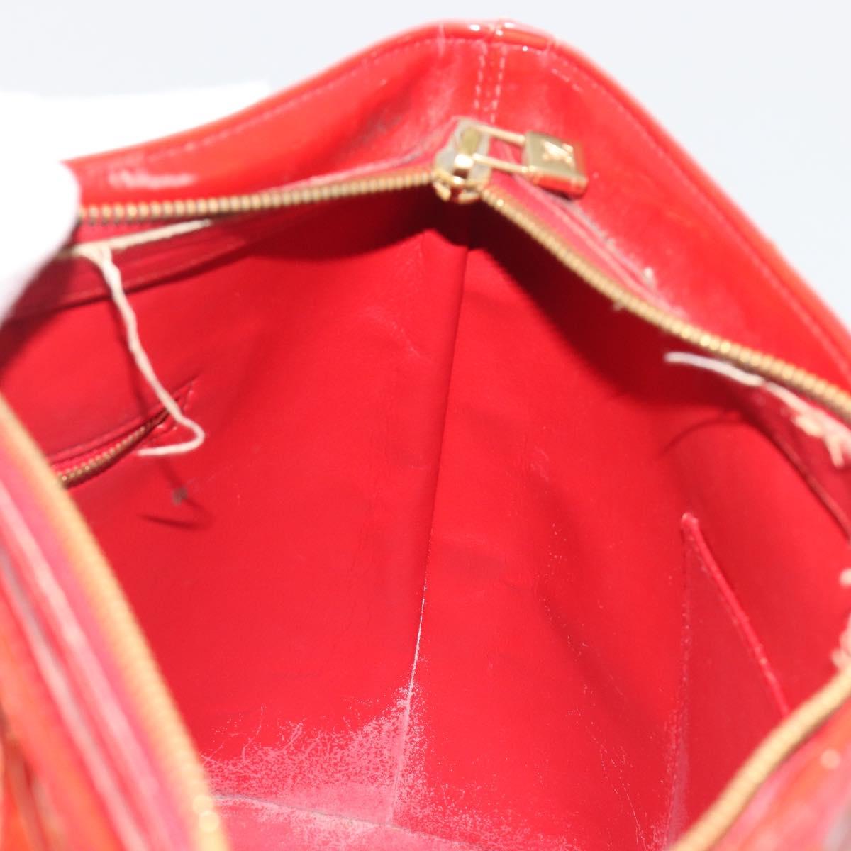 LOUIS VUITTON Monogram Vernis Houston Hand Bag Rouge M91092 LV Auth 194707