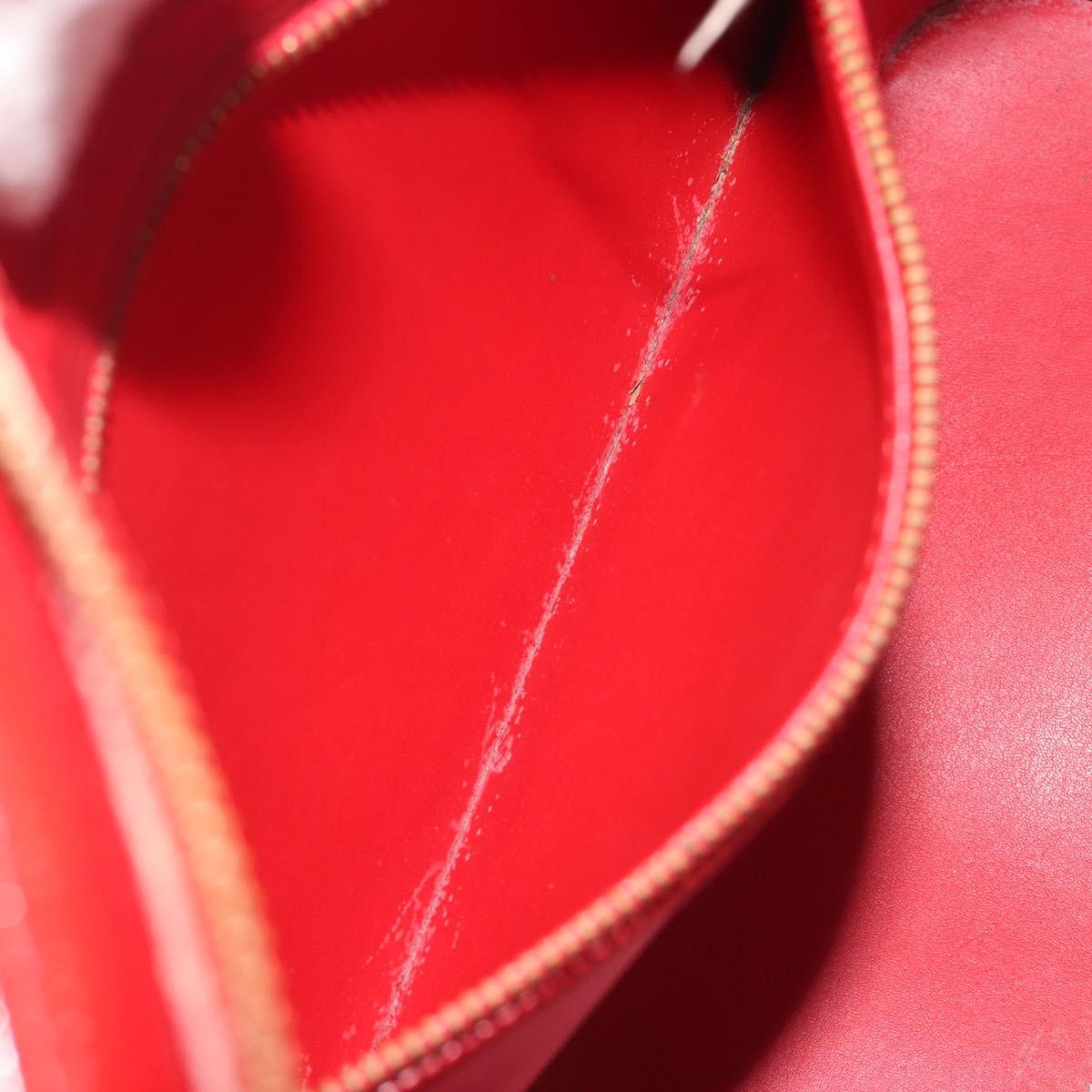 LOUIS VUITTON Monogram Vernis Houston Hand Bag Rouge M91092 LV Auth 194707